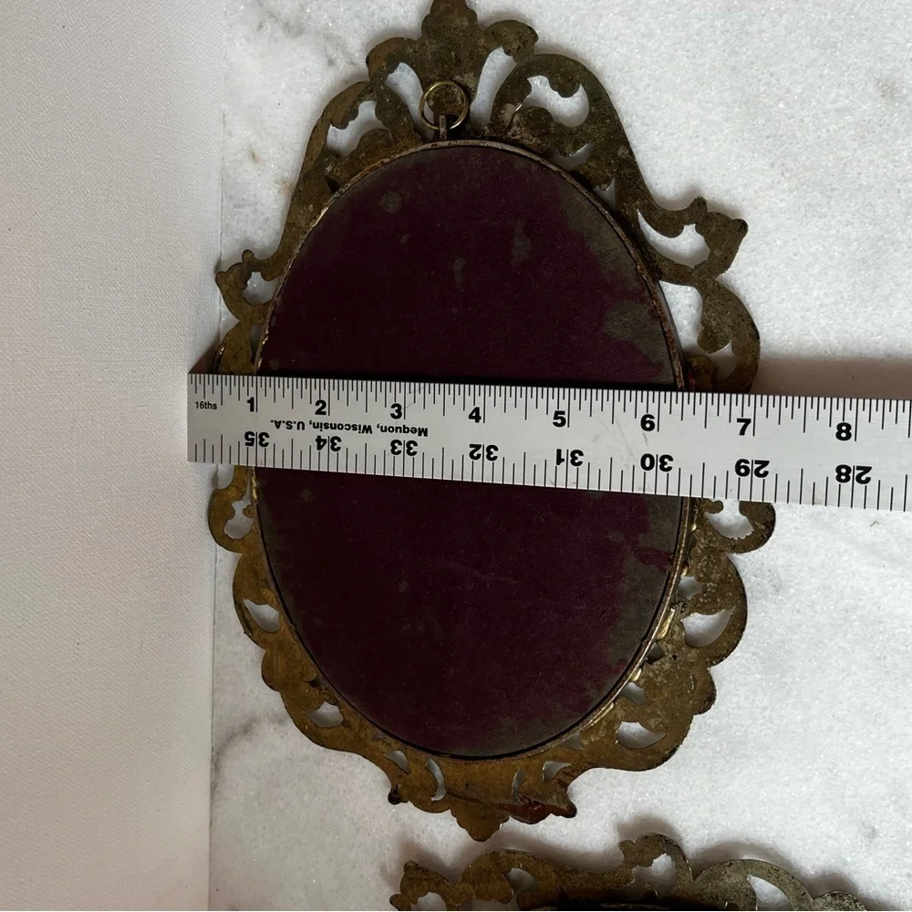 Vintage Ornate Regency style marble mirror set of 2